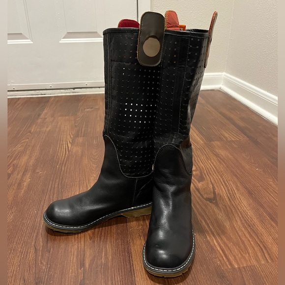 Shoes - Black Leather Boots Size 36